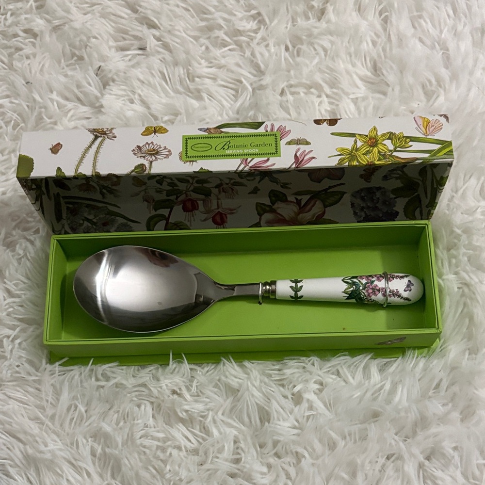 Portmeirion Floral Serving Spoon With Porcelain Handle